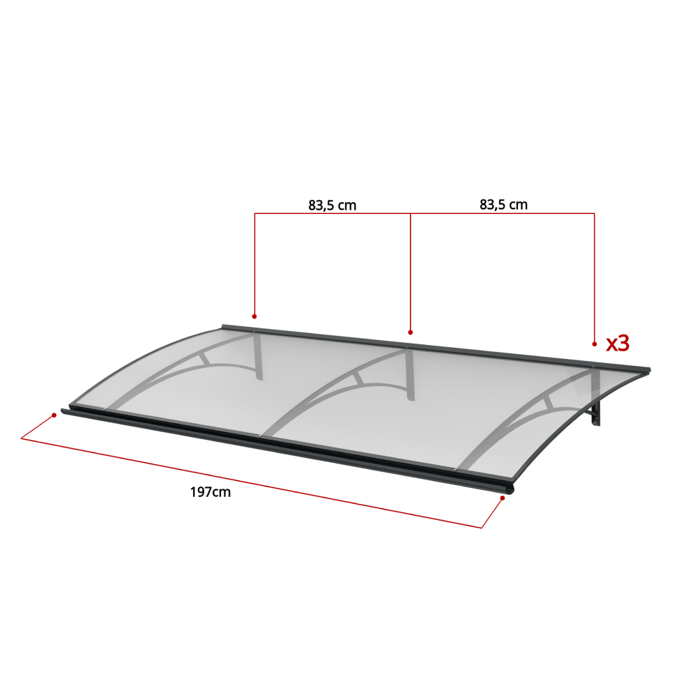 Marquise Geel dimensions - 197 cm de largeur
