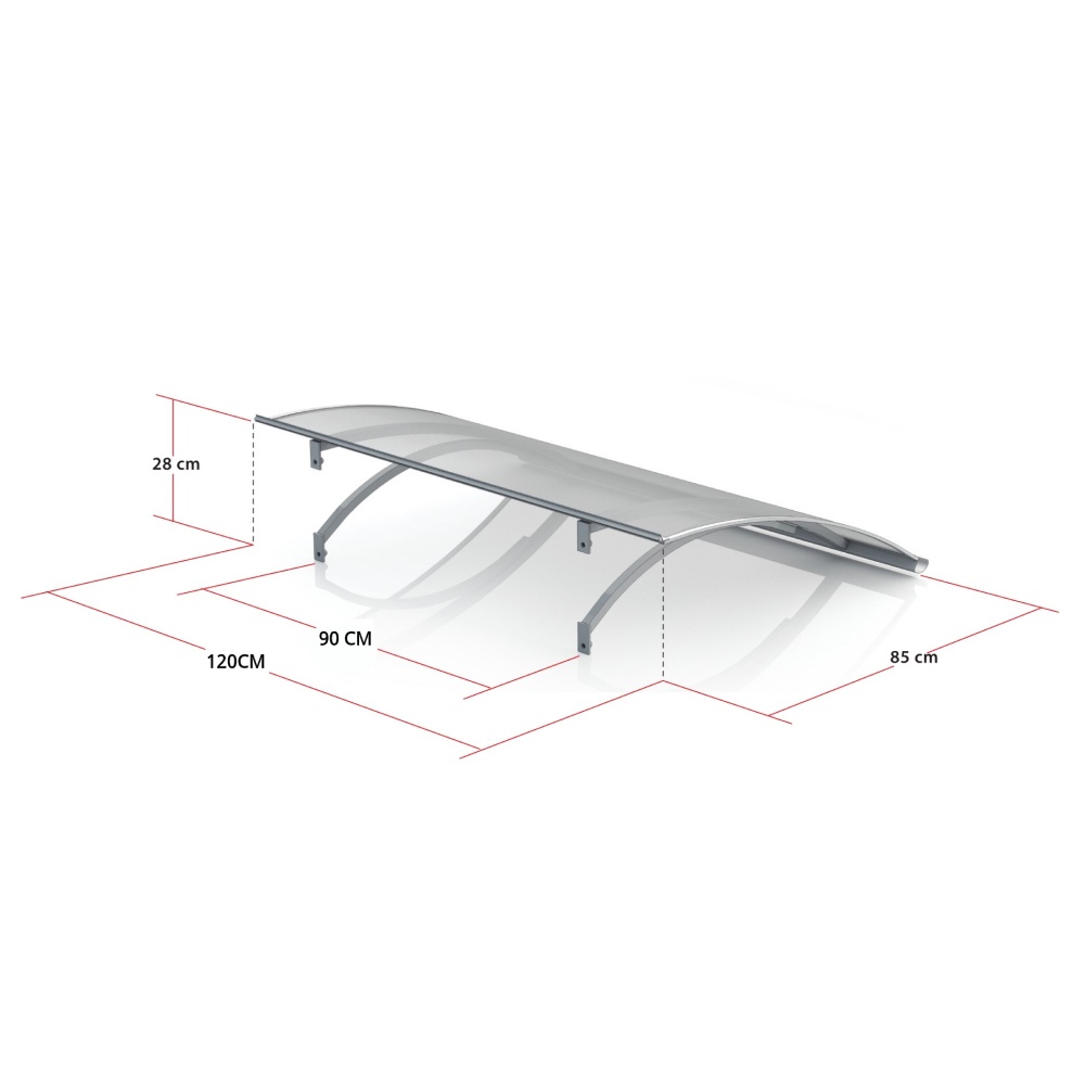 Marquise de porte Hasselt dimensions - 120 cm de large