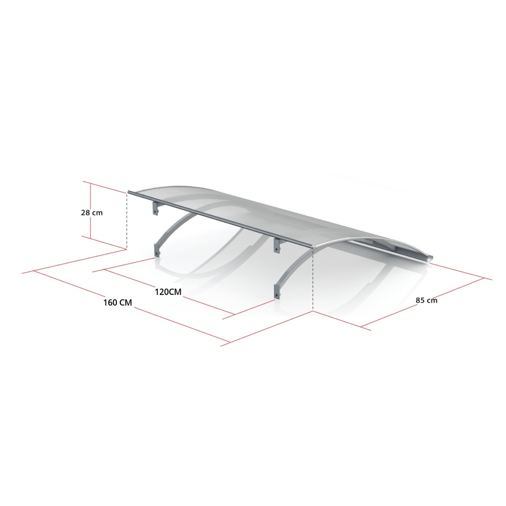 Marquise de porte Hasselt dimensions - 160 cm de large