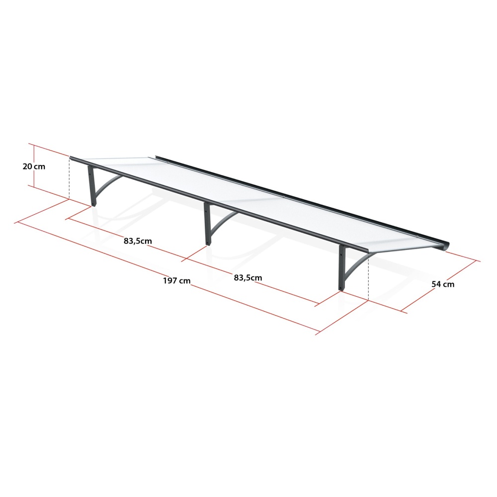 Marquise Antoing dimensions - 197 cm de large