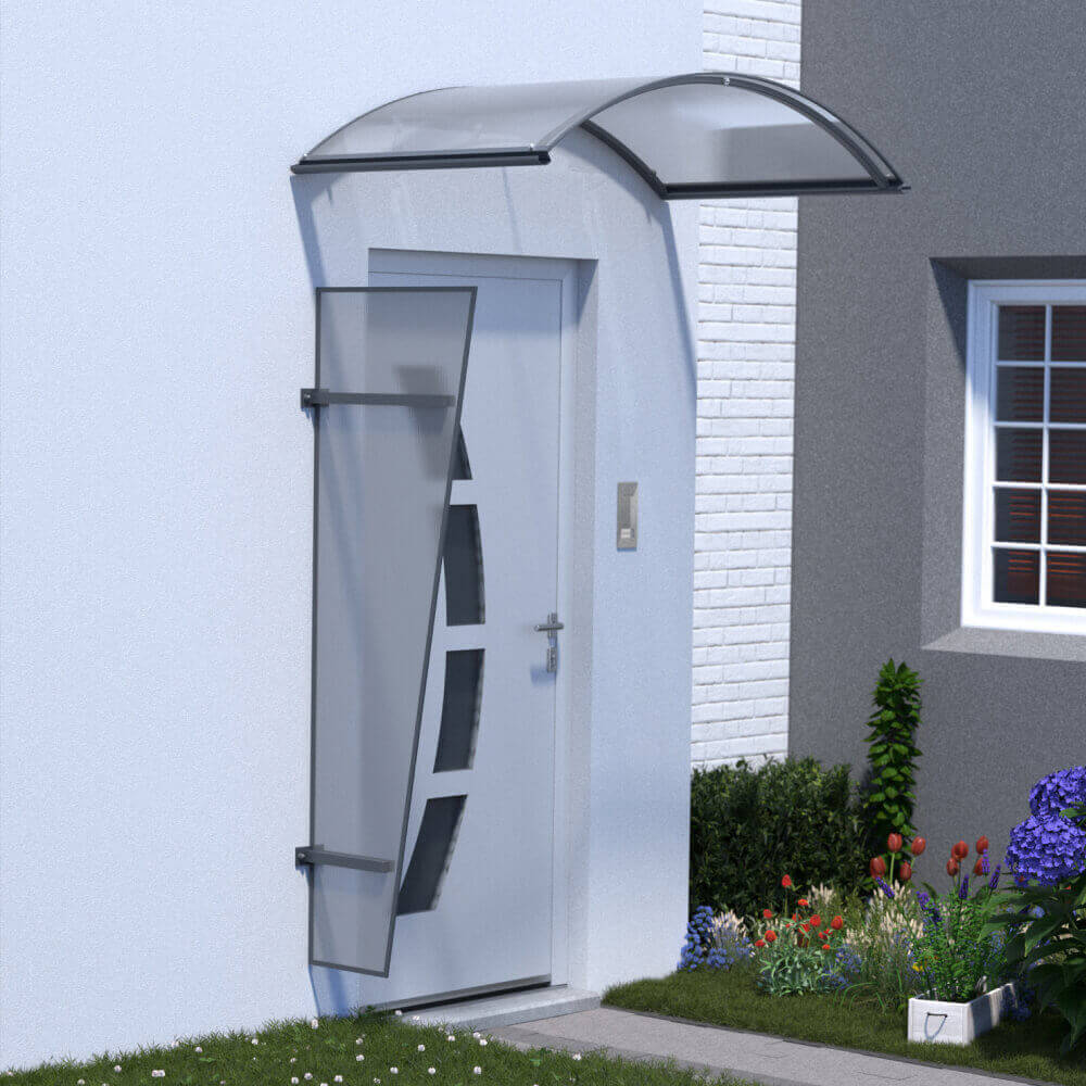 Paroi latérale Havelange installée - avec marquise