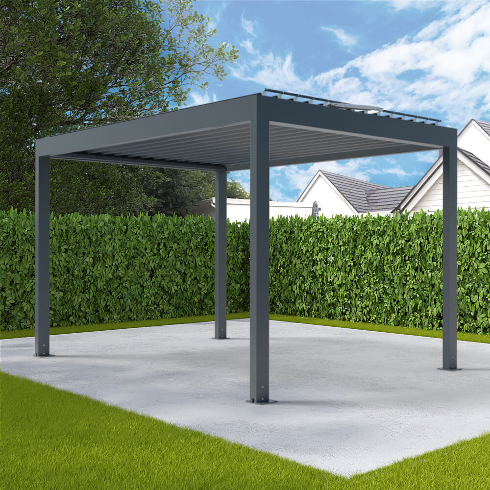 Pergola autoportante dans jardin