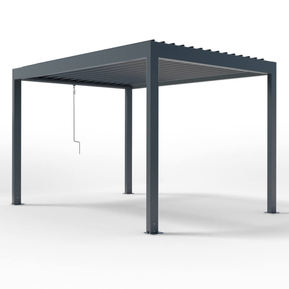 Pergola autoportée avec manivelle amovible
