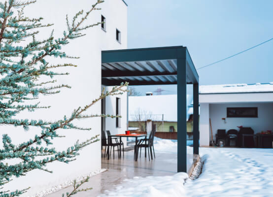 pergola 2x2m en gris anthracite