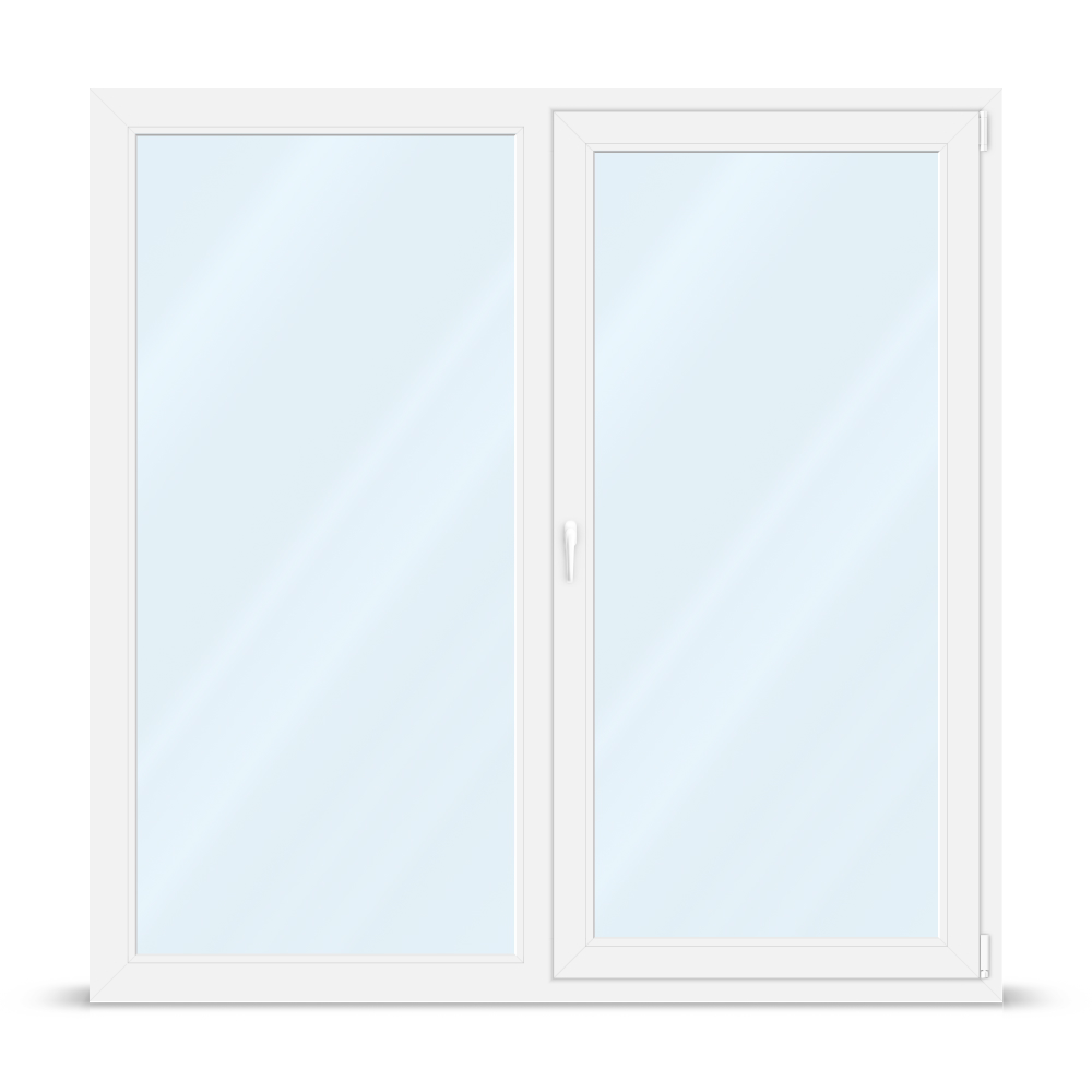Porte-fenêtre 200x200 cm à 2 vantaux - fixe gauche, oscillo-battant droit