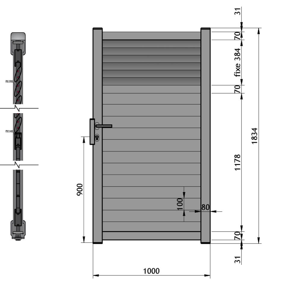 Portillon 1000 x 1834 mm