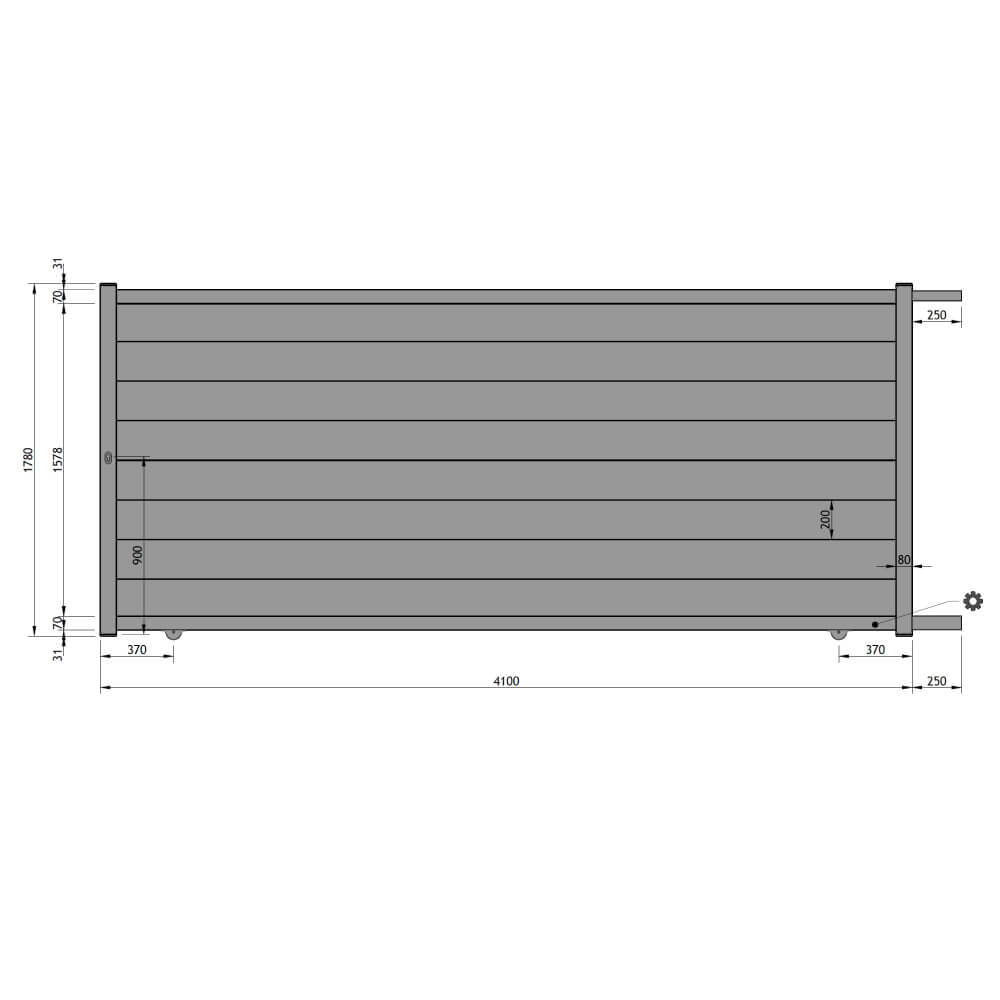 Portail coulissant 4100 x 1780 mm