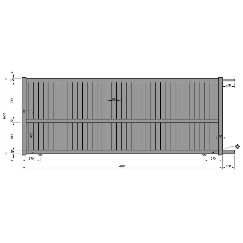 Portail coulissant 4100 x 1600 mm