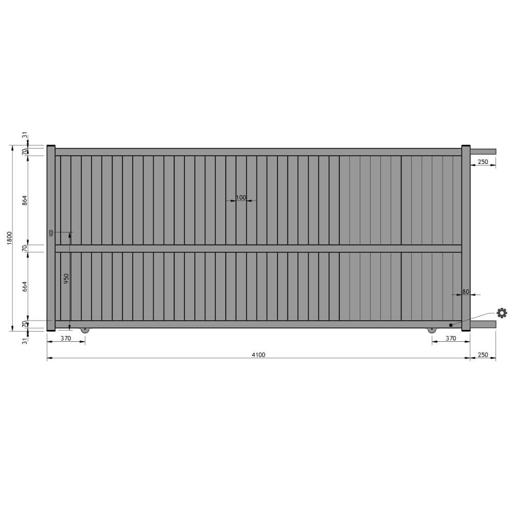Portail coulissant 4100 x 1800 mm