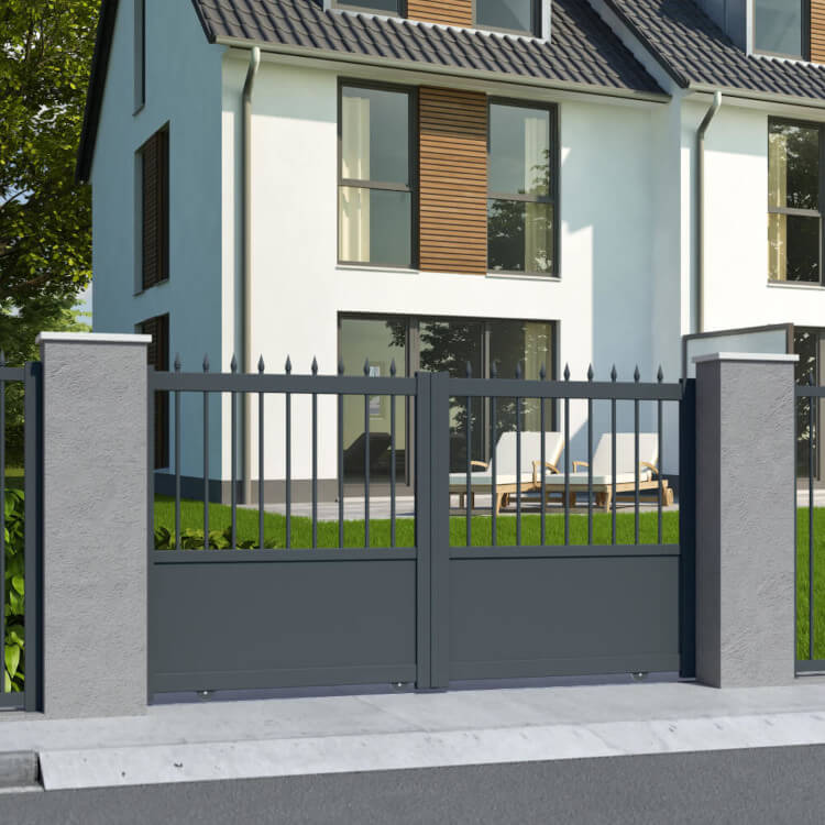 Portail coulissant Tournai vue extérieure