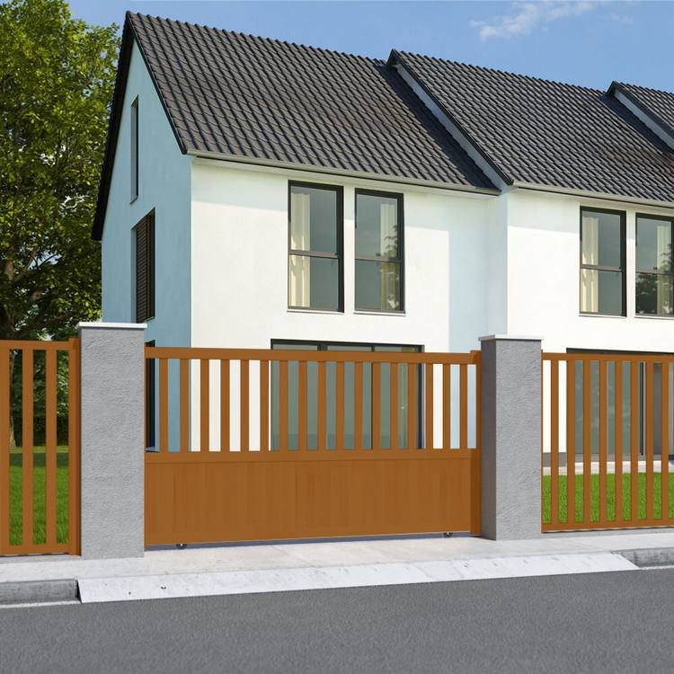 Portail coulissant imitation bois