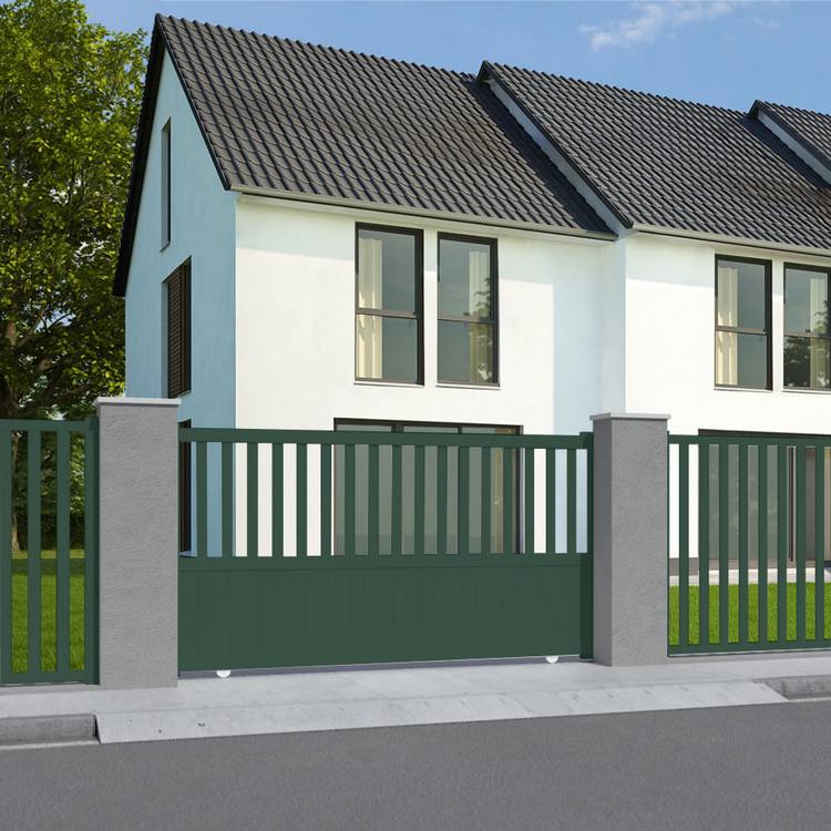 Portail coulissant vert