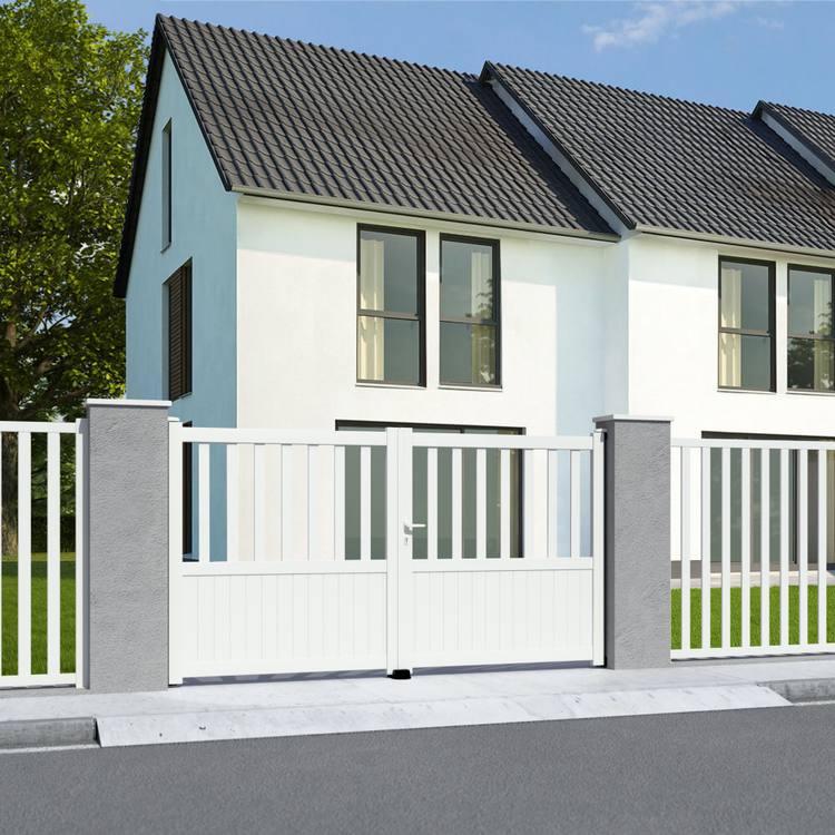 Portail double battant blanc