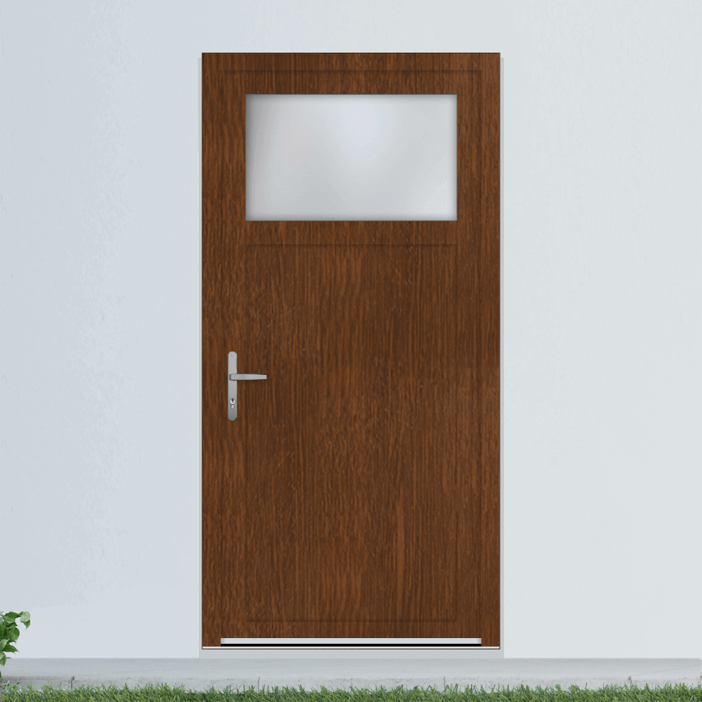 Porte de service Liège noix