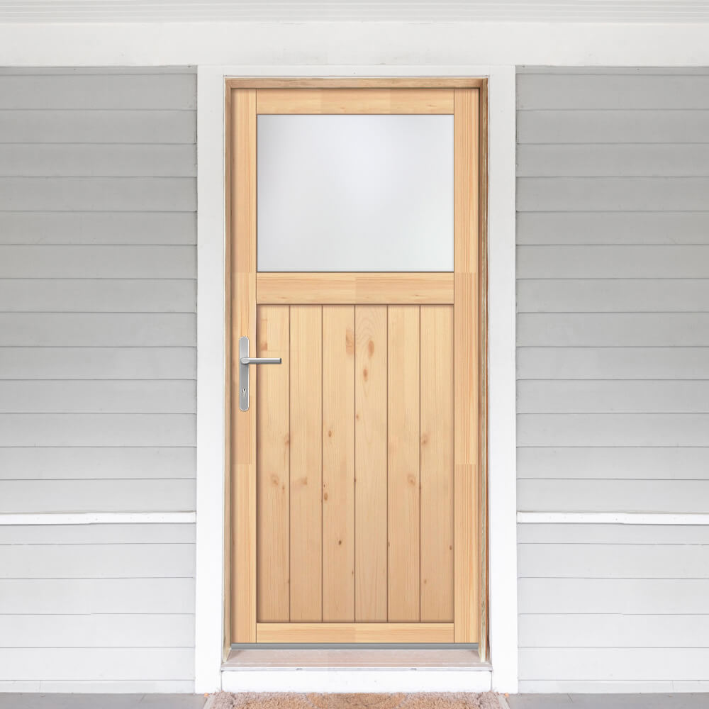 Porte de service en bois Louvain façade