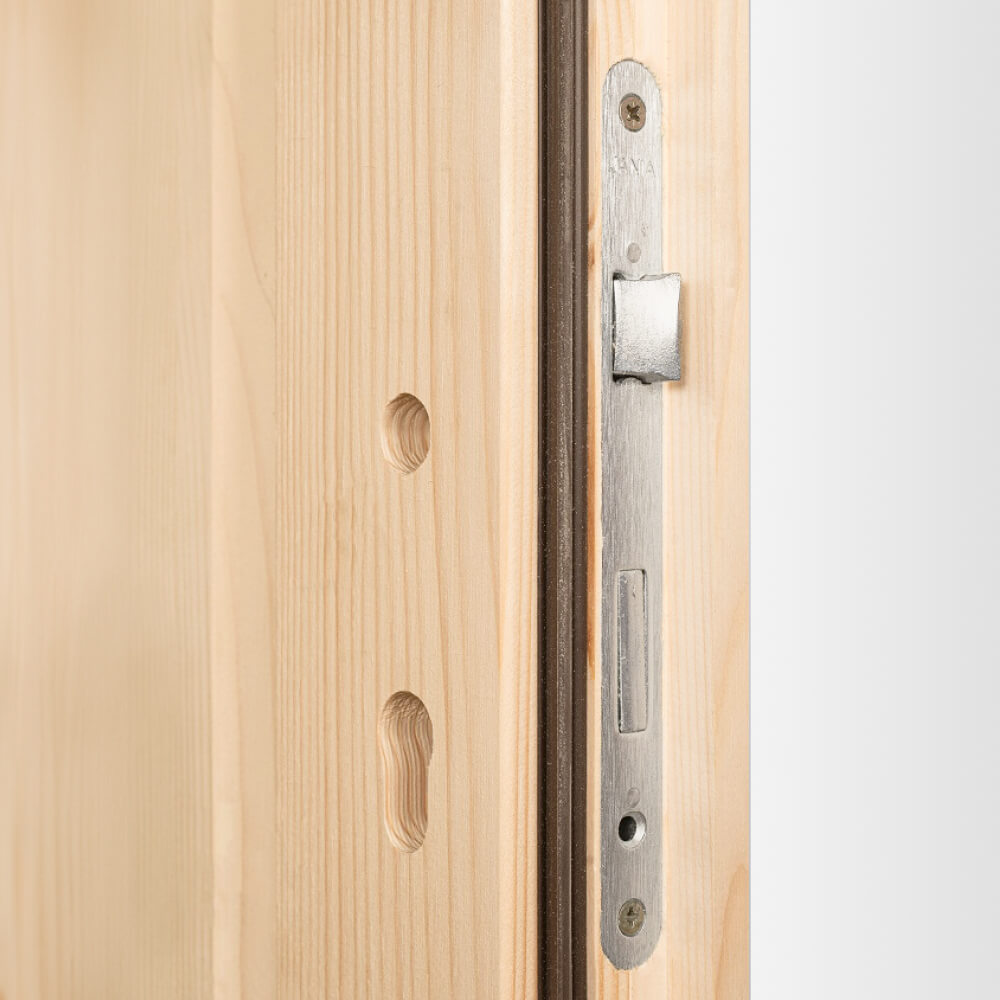 Porte de service en bois serrure