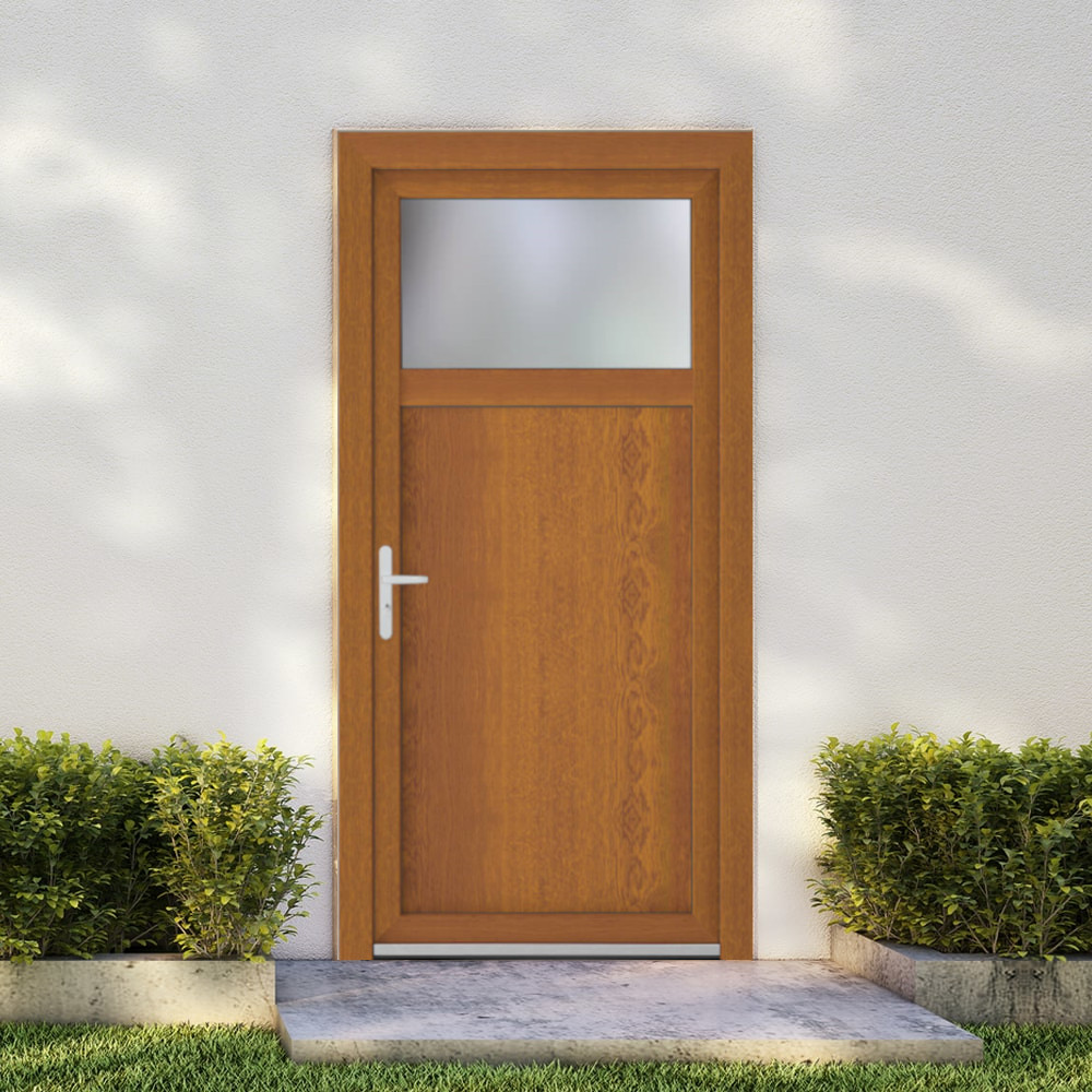 Porte de service PVC imitation chêne doré Porte de service PVC imitation chêne doré