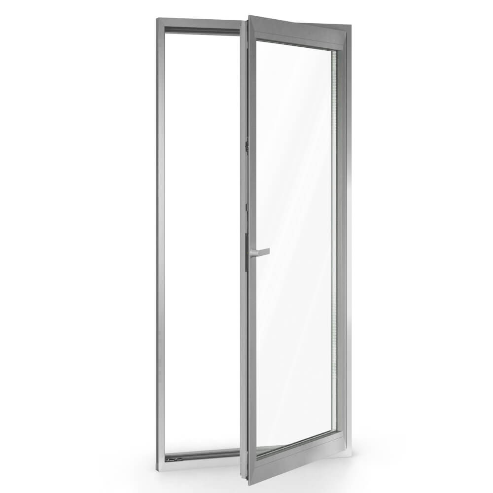 Porte-fenêtre en aluminium ouverte