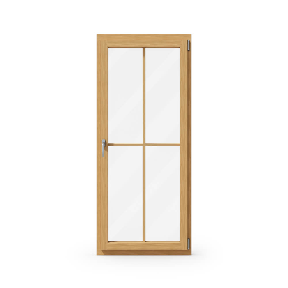 Porte-fenêtre en bois avec croisillons