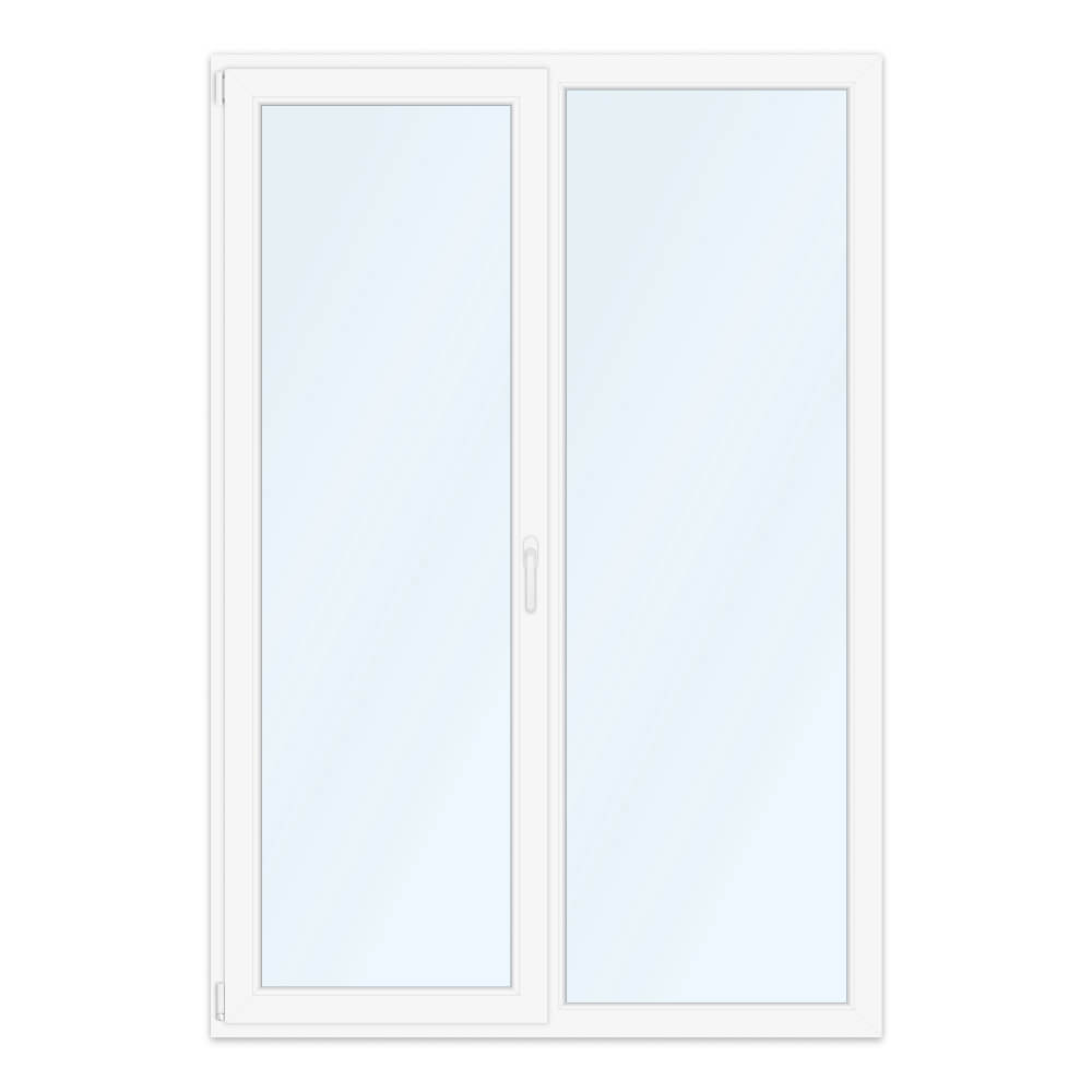 Porte-fenêtre 140x205 cm à 2 vantaux - fixe droit, oscillo-battant gauche
