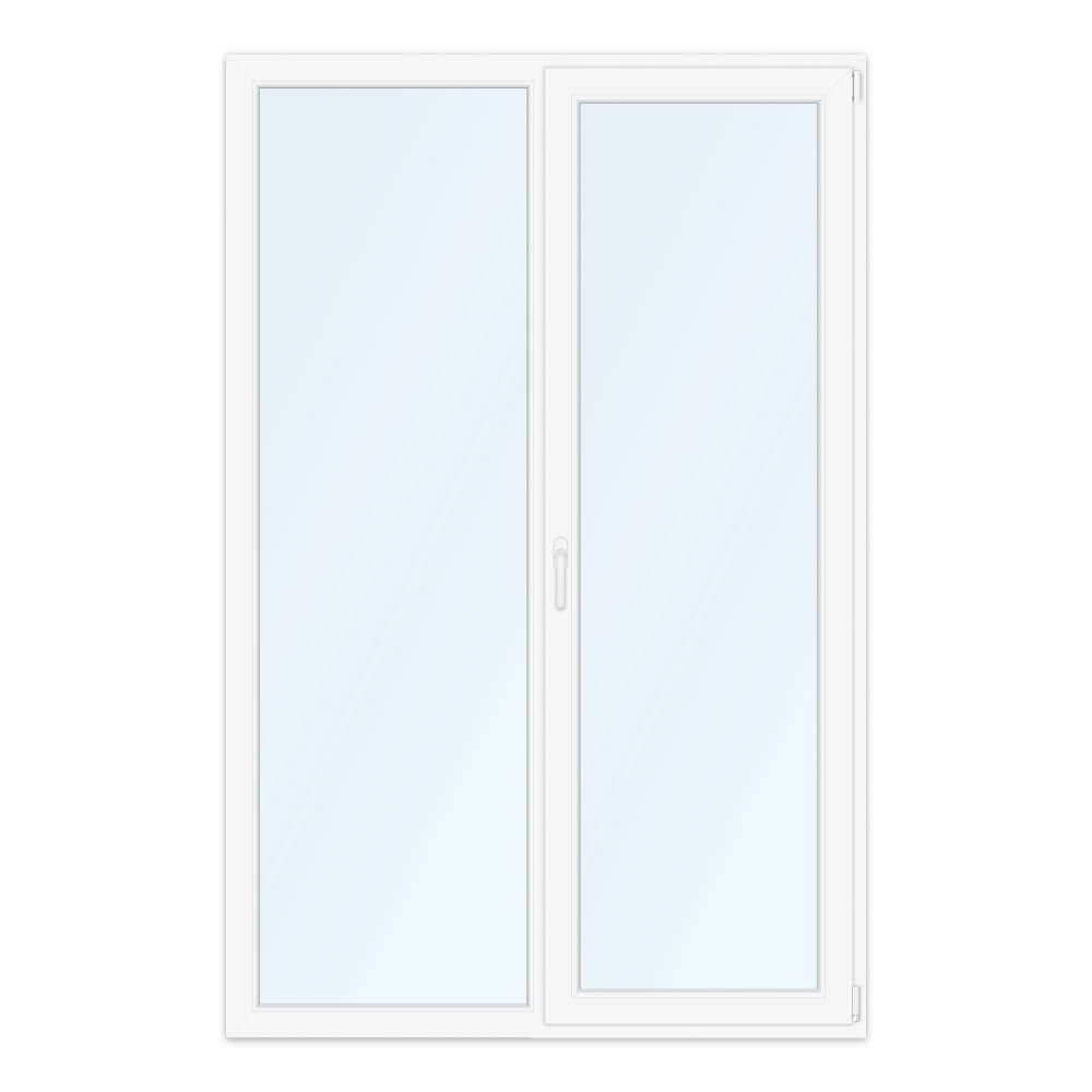 Porte-fenêtre 140x215 cm à 2 vantaux - fixe gauche, oscillo-battant droit