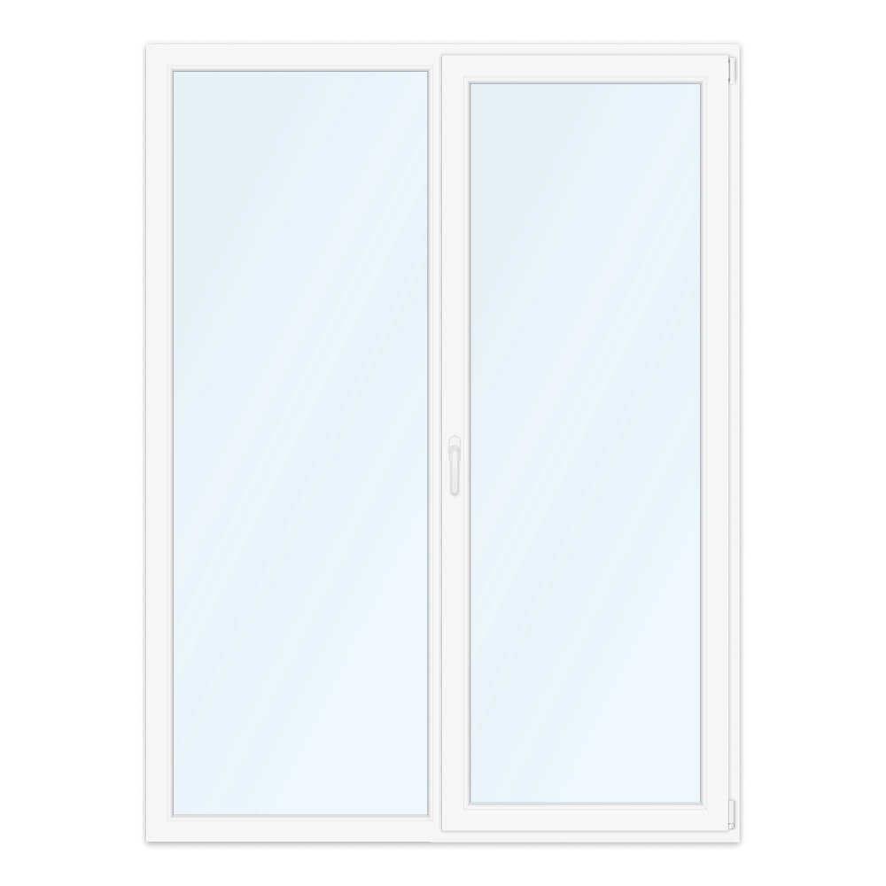 Porte-fenêtre 160x215 cm à 2 vantaux - fixe gauche, oscillo-battant droit