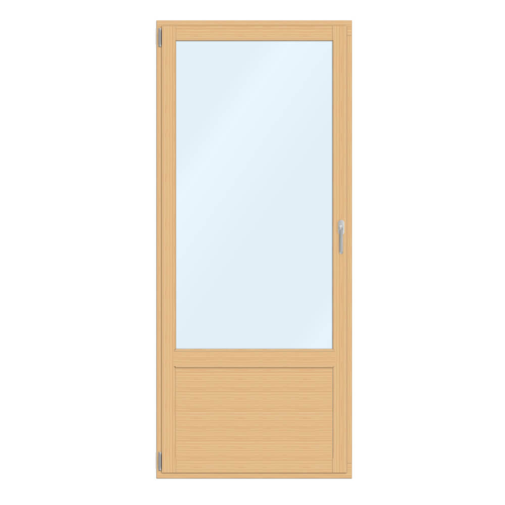 Porte-fenêtre bois-alu avec soubassement