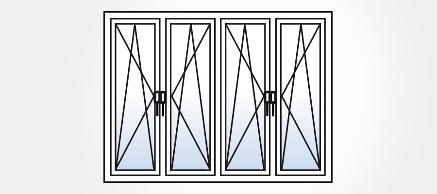 Porte-fenêtre modèle ouverture quadruple