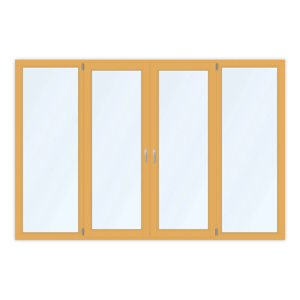 Porte-fenêtre bois 4 vantaux