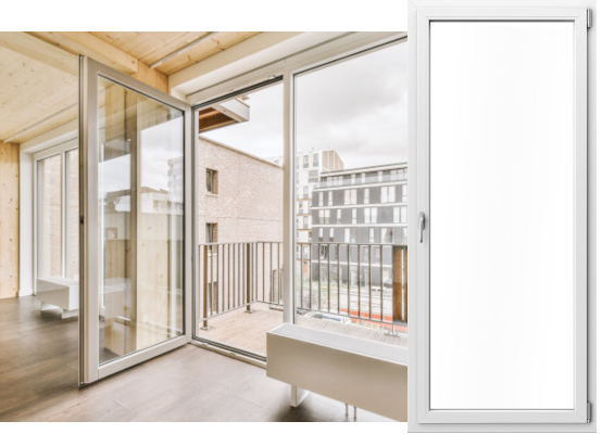 Porte-fenêtre PVC en blanc