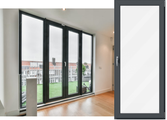 Porte-fenêtre en gris moderne