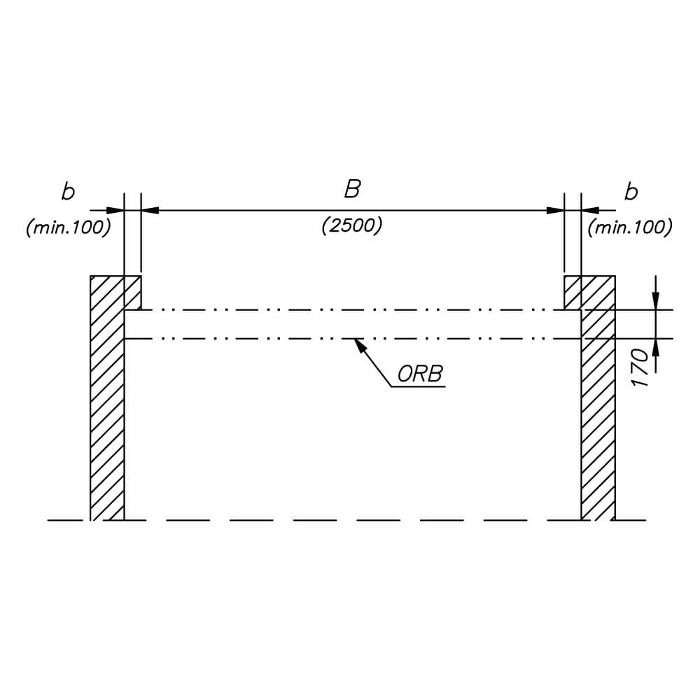 Coupe transversale bb : croquis de construction
