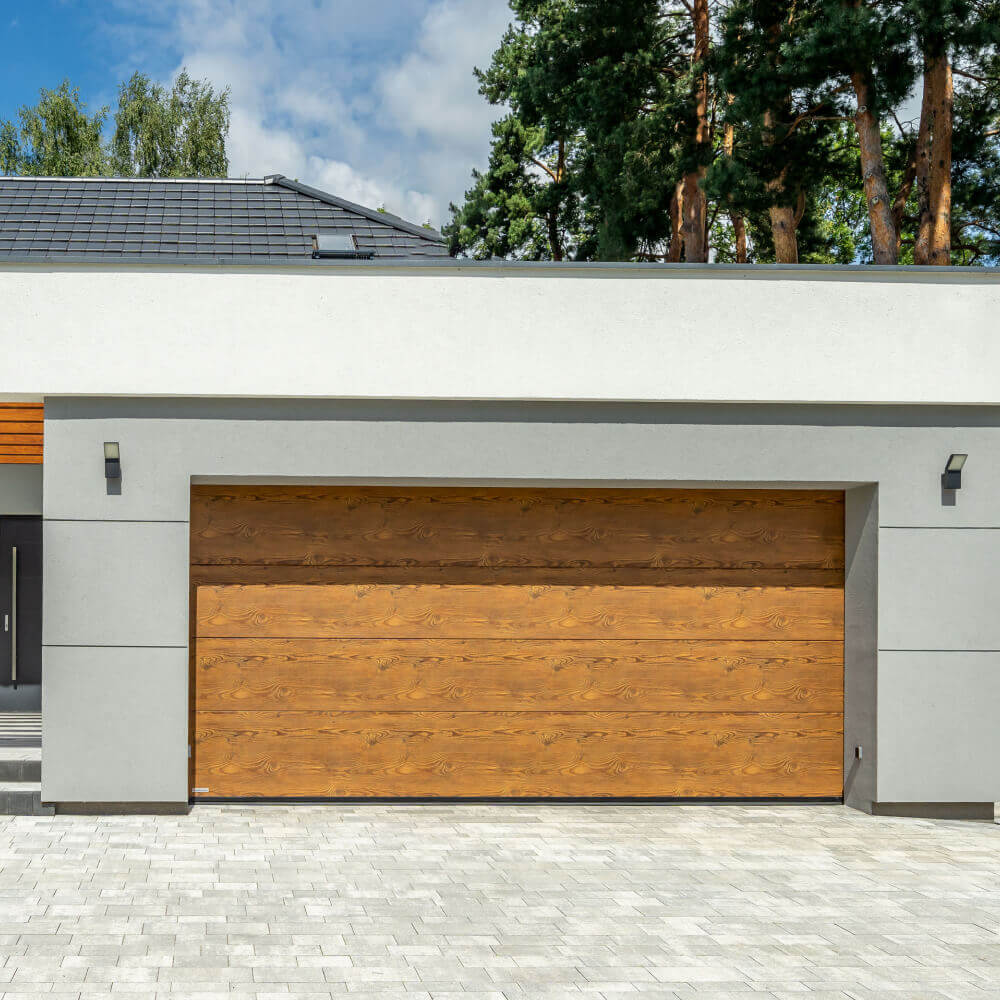 Porte de garage aspect bois
