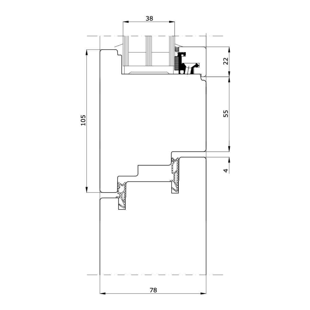 Exclusif moderne : montant central battant vitrage fixe