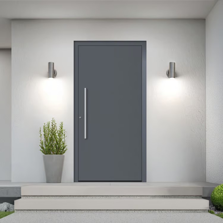 Porte d'entrée aluminium anthracite