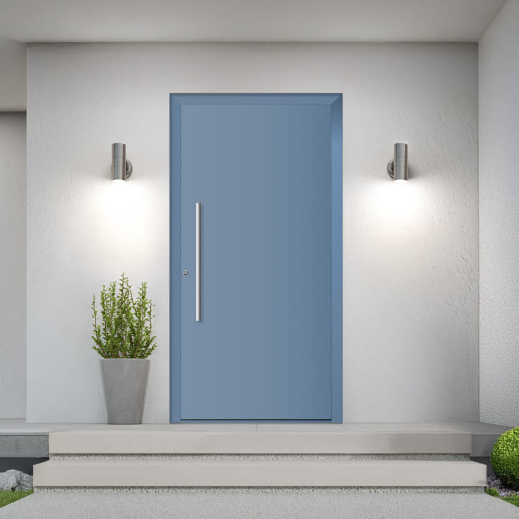 Porte d'entrée alu bleu