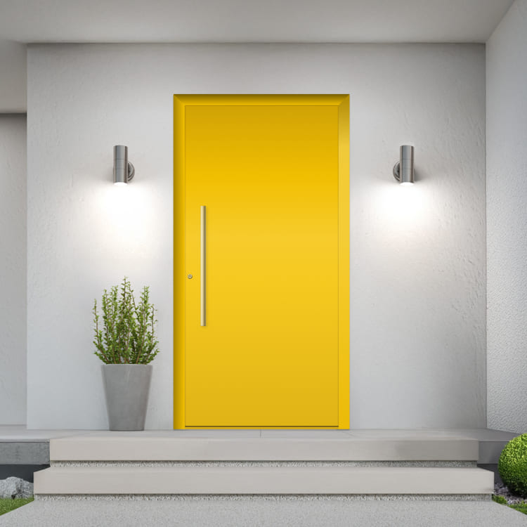 Porte d'entrée alu jaune