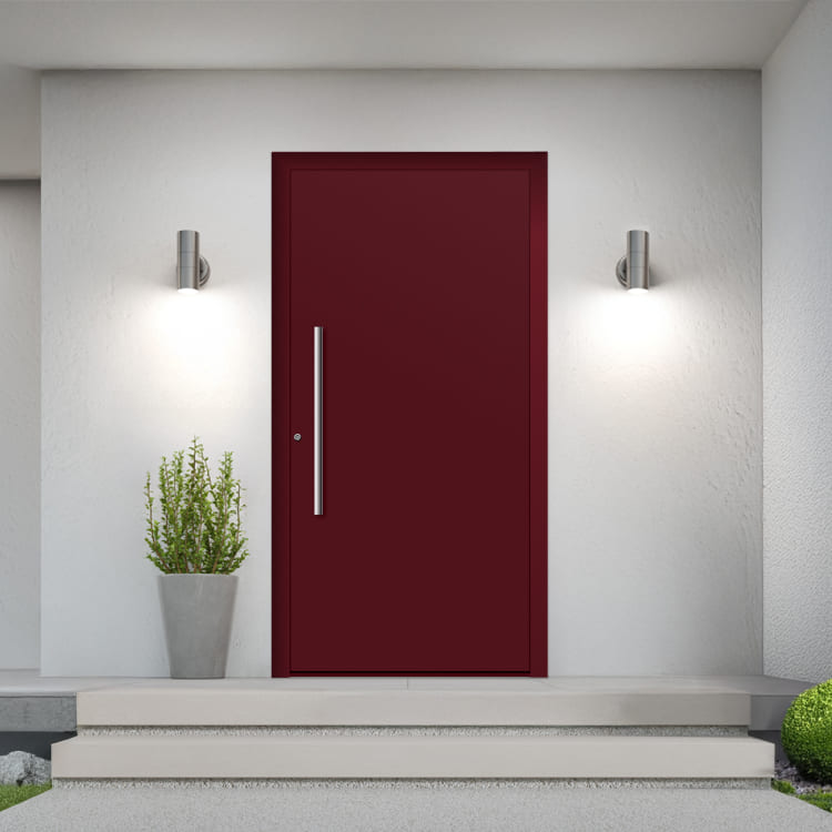 Porte d'entrée alu rouge