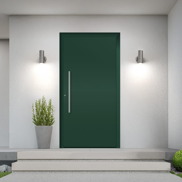 Porte d'entrée alu vert