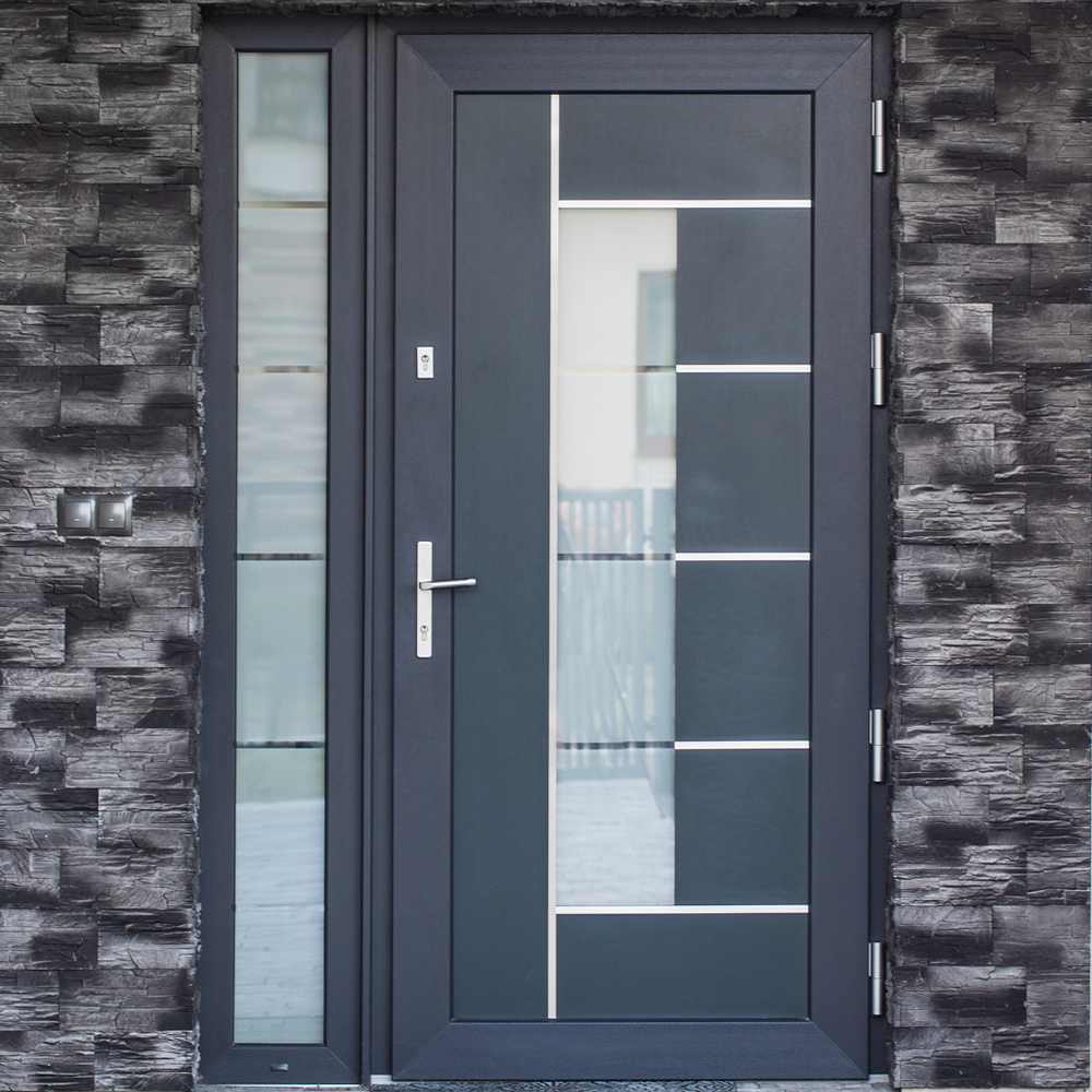 porte d'entrée vitrée aluminium