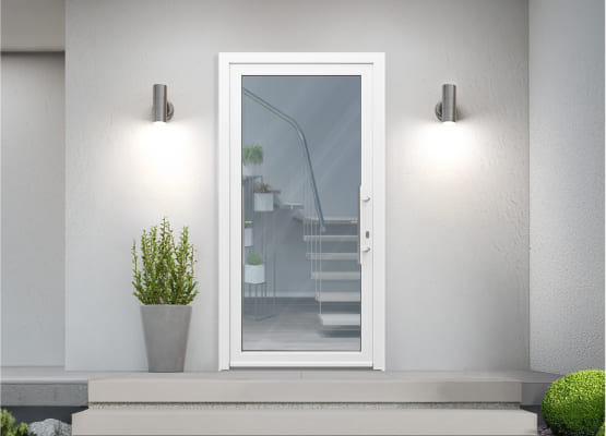 Porte d'entrée PVC avec insert en verre