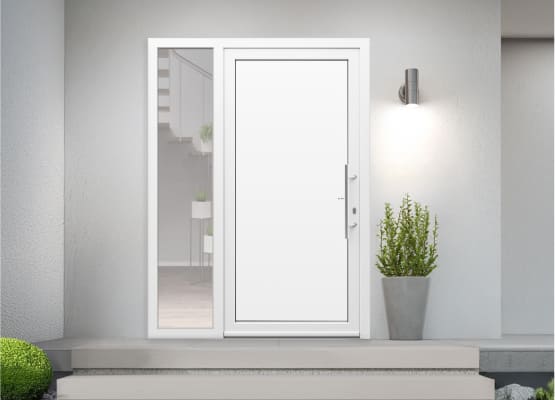 Porte d'entrée PVC avec tierce