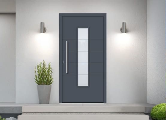 Porte d'entrée avec insert en verre