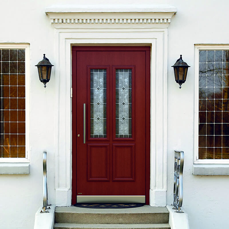 Porte d'entrée Flémalle rouge foncée