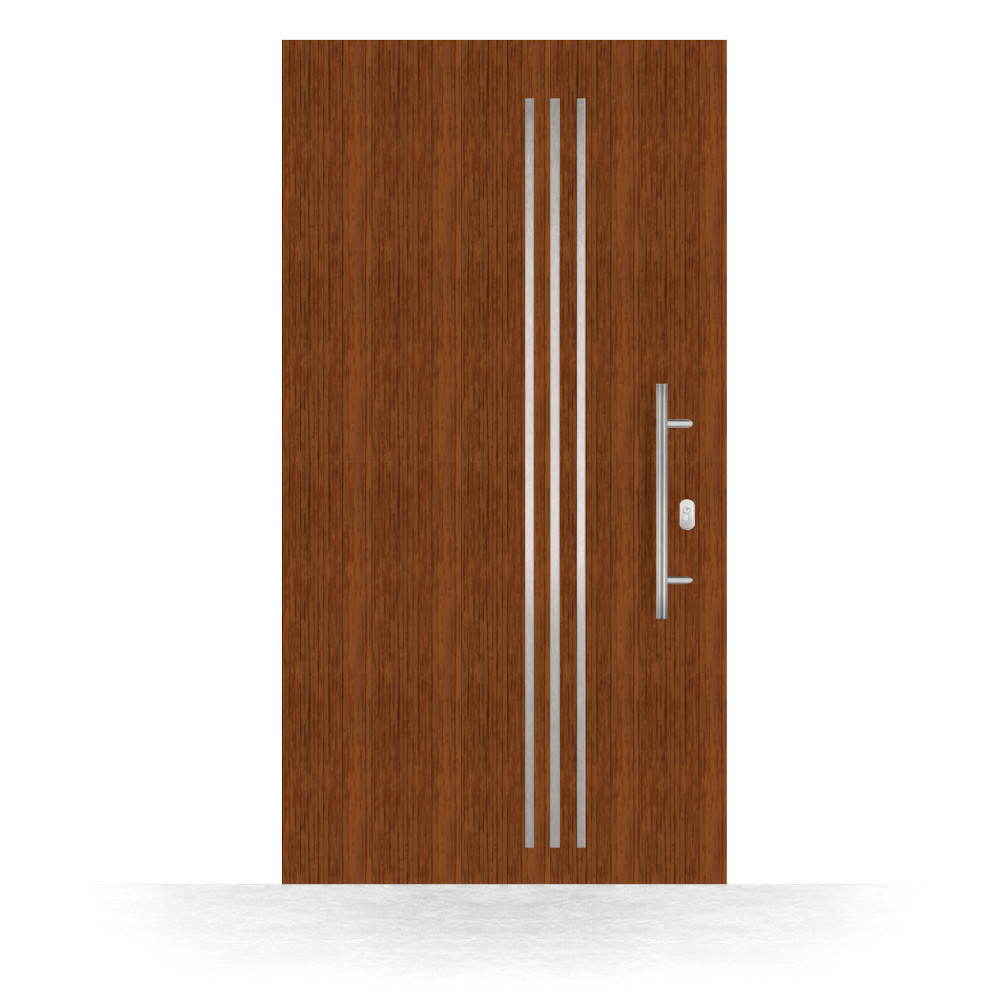 Porte d'entrée imitation bois