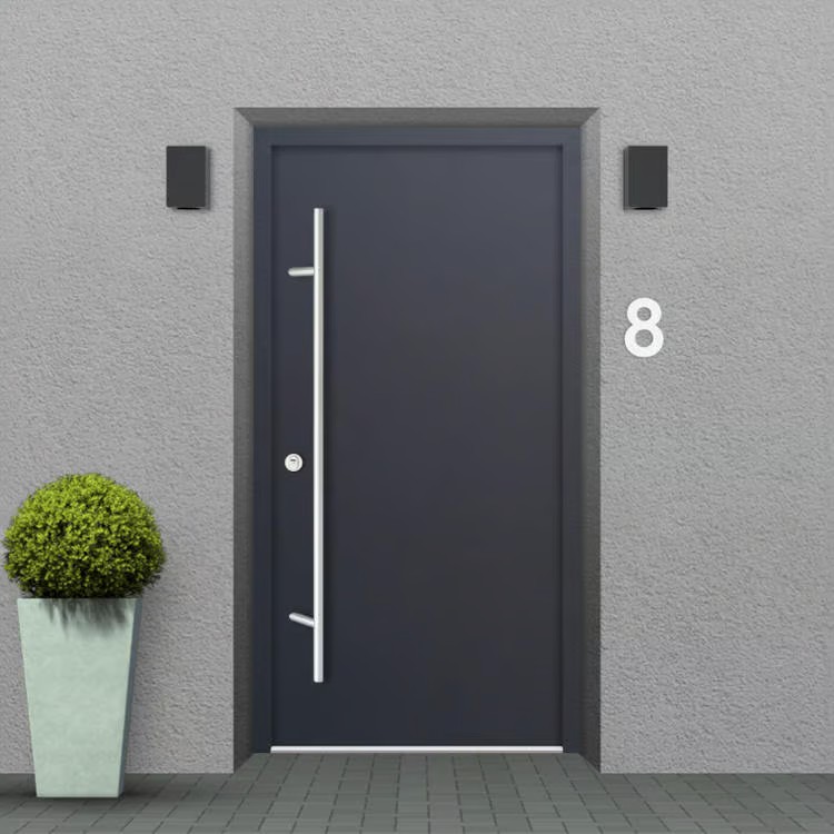 Porte d'entrée en acier anthracite