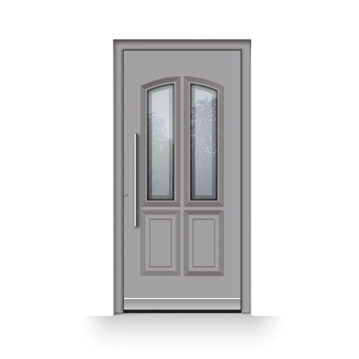 porte d'entree alu Ottignies-Louvain-la-Neuve grise