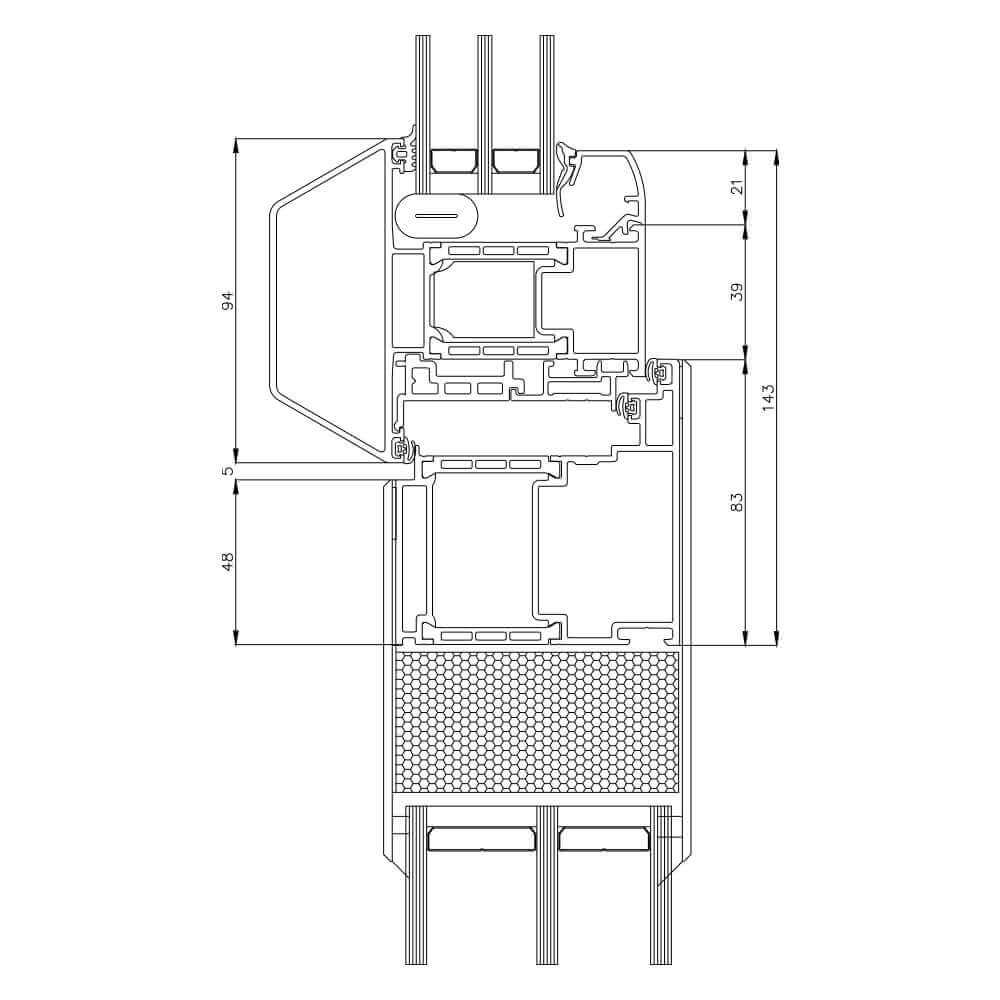 Exclusif Classique : Montant central vantail vitrage fixe