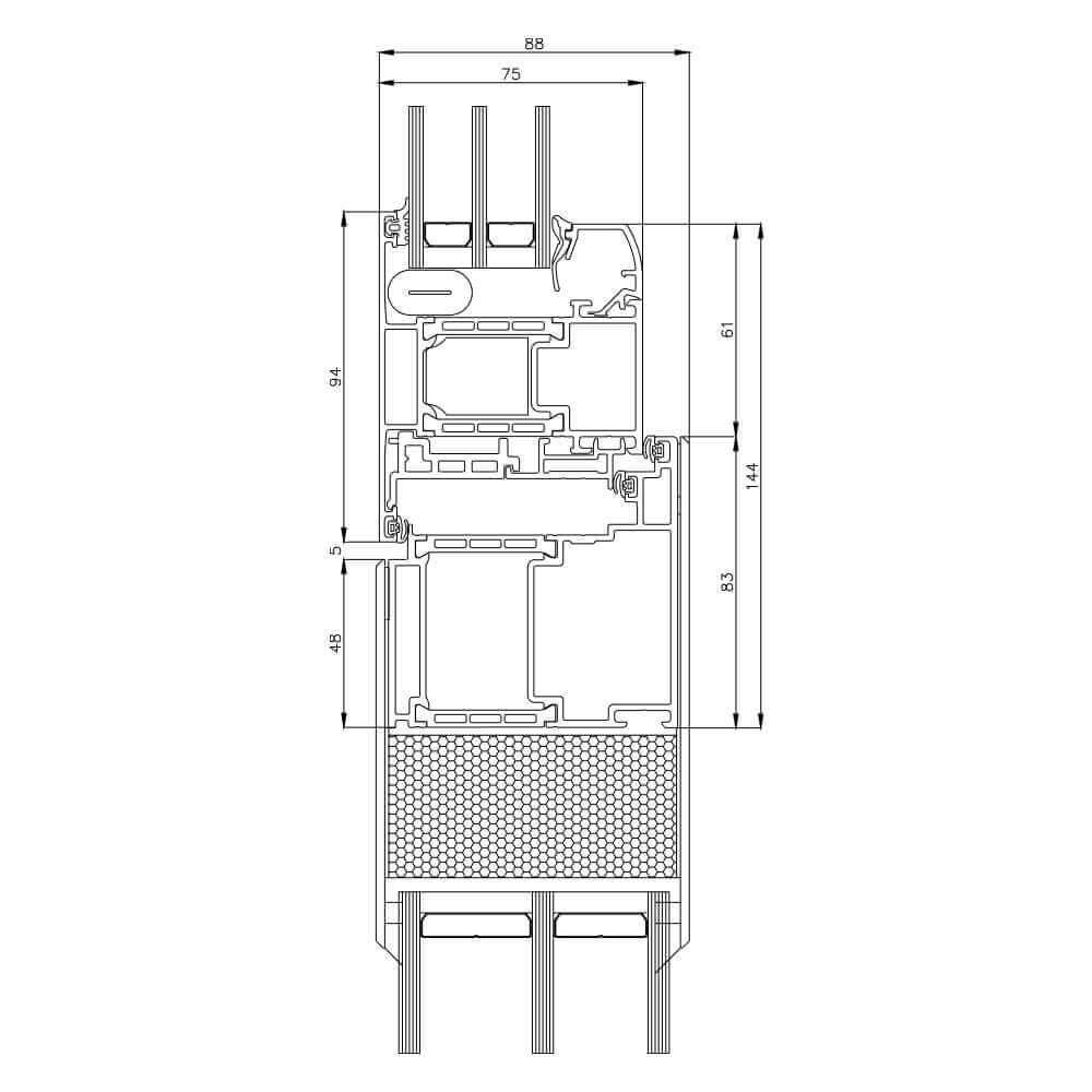 Exclusif Moderne :  central vantail vitrage fixe