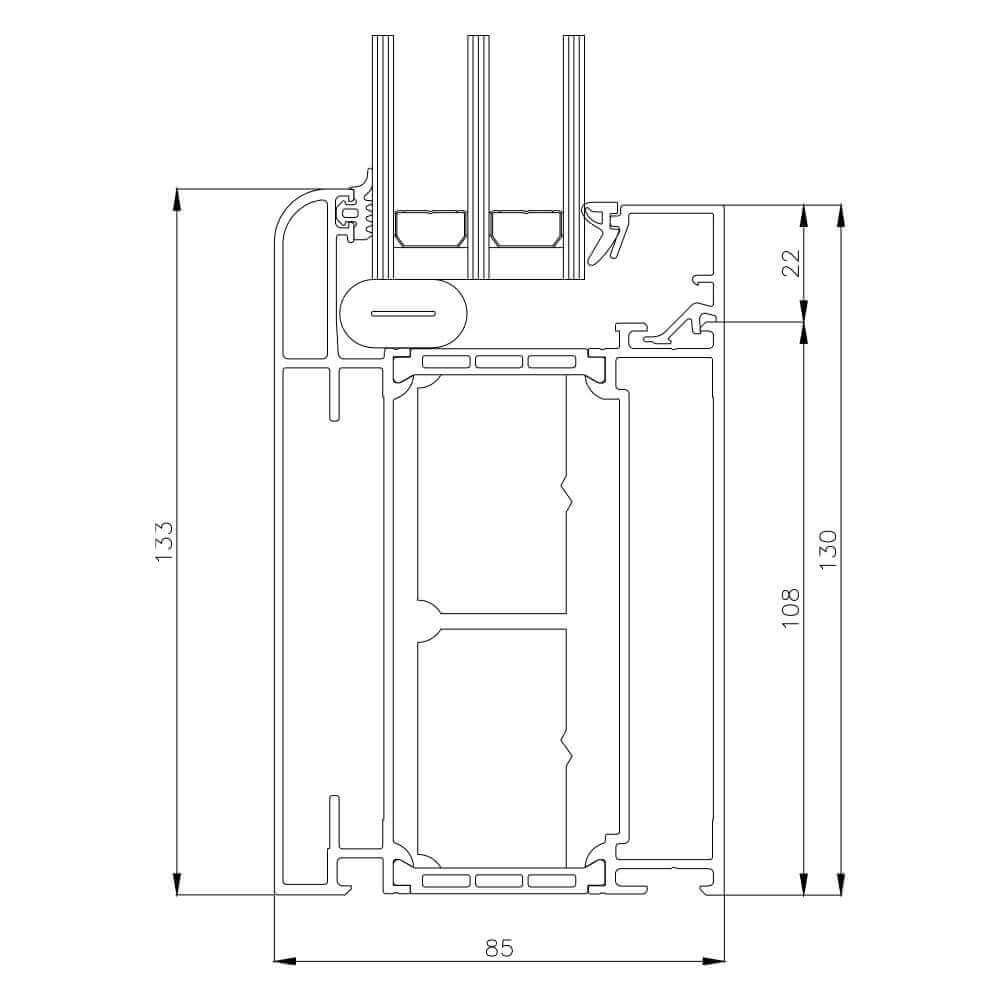 Premium Élégant : Cadre vitrage fixe large
